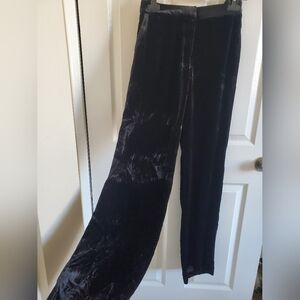 Boden Black Silk Crushed Velvet Pants